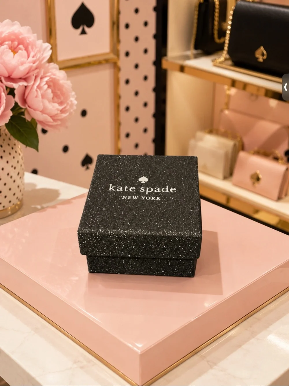 kate spade Gold Heart Crystal Drop Earrings